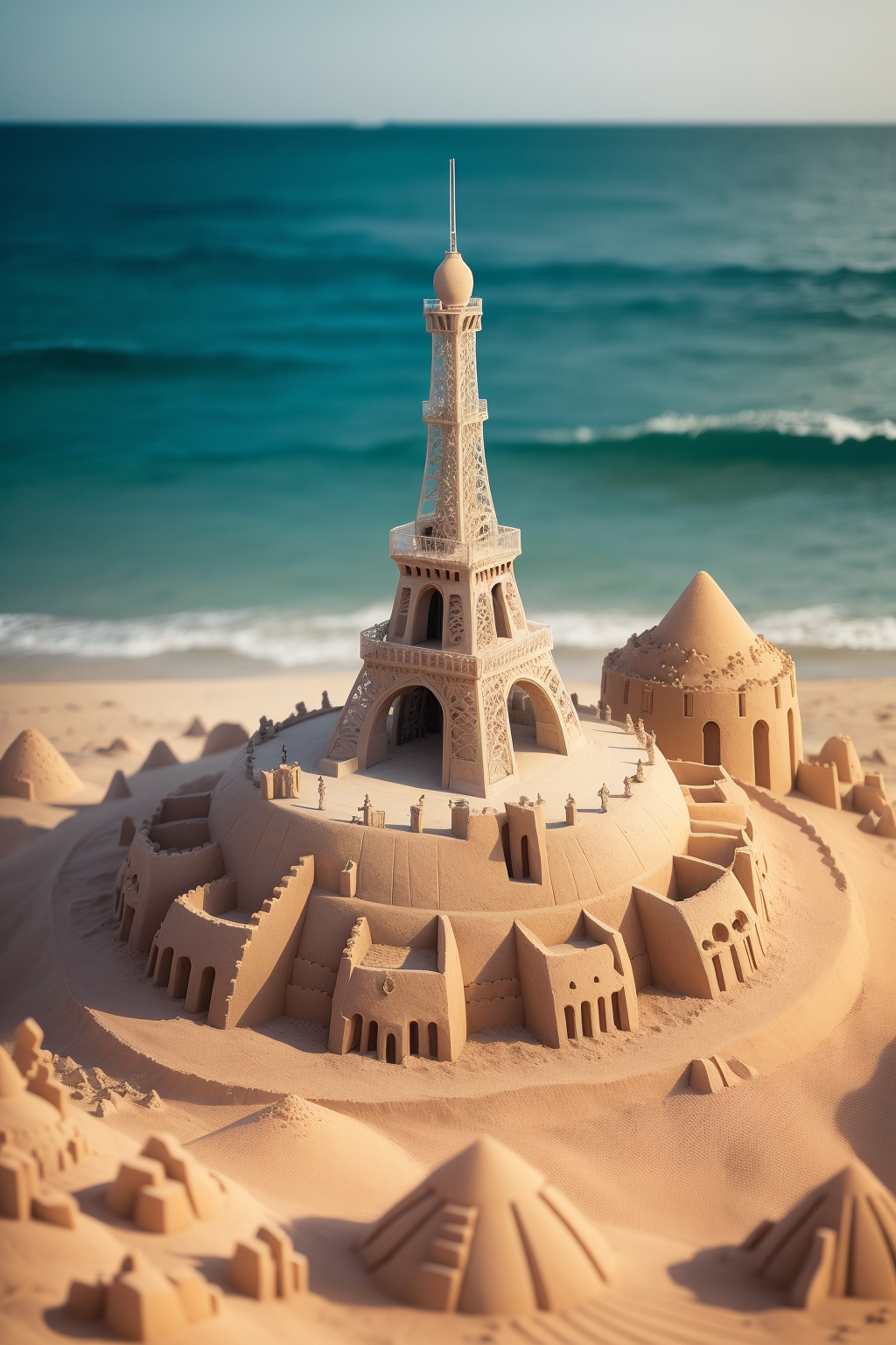 03577-2323274627-a (sandsculpturecd, sand) fort,building model,The Tokyo Tower,(solo_1.2),standing in sandbeach,,no humans,high quality,masterpie.png